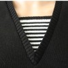 V Neck Sweater - Black & White