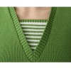 *January Sale* V Neck Sweater - Kiwi & White